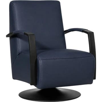 Leren draaifauteuil Mood - Toledo Kobalt (blauw) -, Nieuw, Ophalen of Verzenden, 50 tot 75 cm, Industrieel, Modern