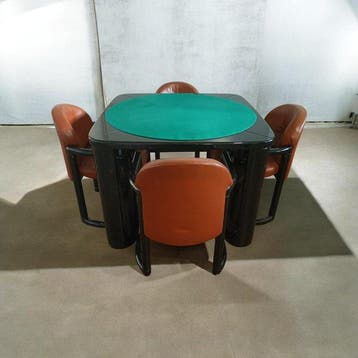 Pozzi - Pierluigi Molinari - Speeltafel (5) - Leder, Hout -