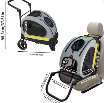Opvouwbare Honden- en Kattenwagen – 2-in-1 Buggy en Reiskrat, Dieren en Toebehoren, Verzenden, Nieuw