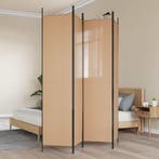vidaXL 4-panelen roomdivider Beige 200 x 220 cm Stof, Verzenden, Nieuw