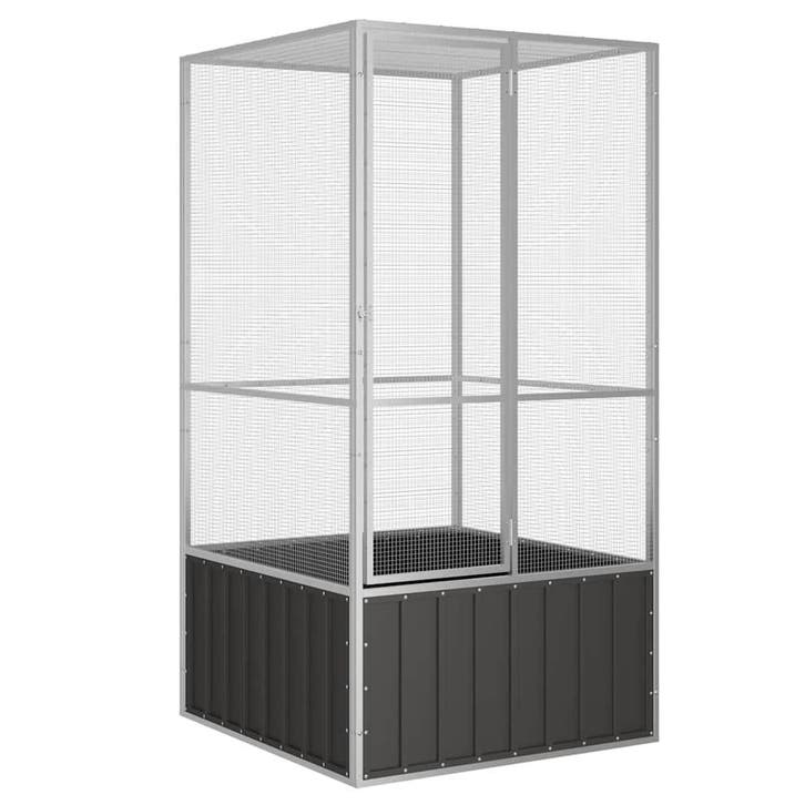 vidaXL Vogelkooi 111x107x211,5 cm gegalvaniseerd staal, Dieren en Toebehoren, Overige Dieren-accessoires, Nieuw, Verzenden