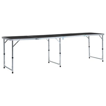 vidaXL Campingtafel inklapbaar 240x60 cm aluminium grijs, Verzenden, Nieuw