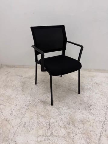 Viasit Impulse netweave 5211 4pootstoel armleuningen zwart, Vergader- of Presentatieruimte, Ophalen of Verzenden, Gebruikt, Stoel