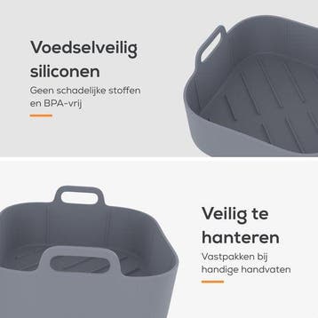 2dekans | KitchenLove Airfryer Bakjes Siliconen XL - 2 Stuks, Ophalen of Verzenden, Zo goed als nieuw