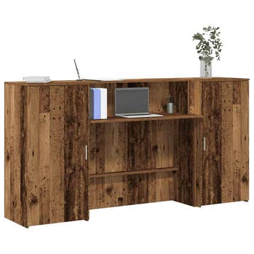 vidaXL Receptiebalie 200x50x103,5 cm bewerkt hout oud, Verzenden, Nieuw