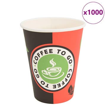 vidaXL Papieren koffiekopjes 1000 st 12oz 300 ml rood en, Verzenden, Nieuw