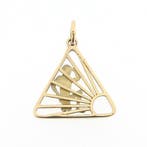 Gouden hanger van het naturisten symbool (Hanger of bedel), Ophalen of Verzenden, Gebruikt, Goud, Overige merken