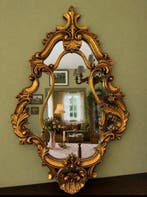 Spiegel - Hout, Glas - Vintage barok wandspiegel, Antiek en Kunst, Curiosa en Brocante