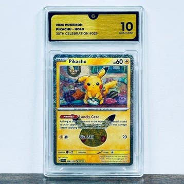 Pokémon Graded card - Pikachu 028 - 30th Anniversary –, Nieuw