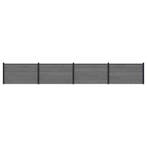 vidaXL Hekpaneel 4 pcs WPC en Aluminium Grijs, Verzenden, Nieuw