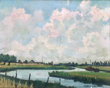 Alfred Wallecan (1894–1960) - Temps clair à la Lys (1943)