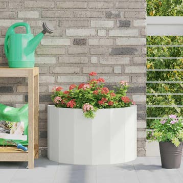 vidaXL Plantenbak Wit 60 x 30 x 35 cm Staal, Verzenden, Minder dan 60 cm, Nieuw, Metaal