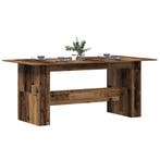 Eettafel 180x90x76 cm bewerkt hout oud houtkleurig, Huis en Inrichting, Tafels | Eettafels, Verzenden, Nieuw