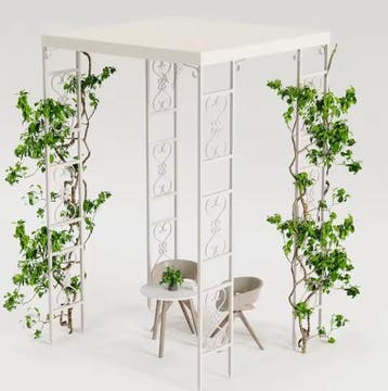 Metalen Pergola 180x180 – Witte Bruiloft Luifel met Doek, Verzenden, Nieuw