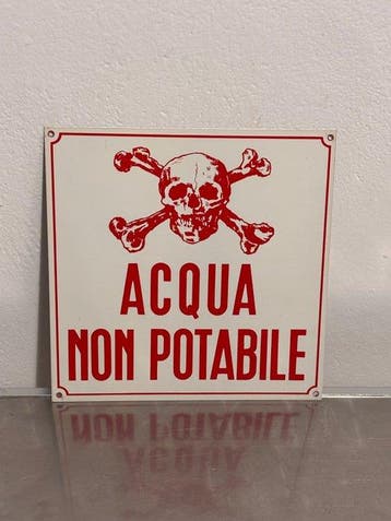 Zeldzaam Italiaans industrieel veiligheidsbord “Niet