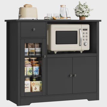 Keukenbuffet met Werkblad en Magnetronplank - 1 Lade, 3 Deur, Huis en Inrichting, Kasten | Boekenkasten, Verzenden, Nieuw