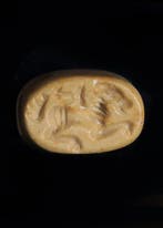 West-Aziatisch Beige harde steen Stempel met vleugelige