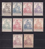 Spanje 1910 - Officieren van justitie - Alemany 562/573, Gestempeld