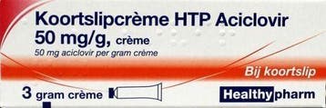 Healthypharm Koortslip creme aciclovir 3 gram, Verzenden, Nieuw