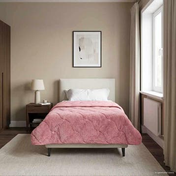 vidaXL Winter Dekbed Roze 140 x 220 cm Microfiber en Teddy, Verzenden, Nieuw, Roze