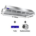GGM Gastro | Plafond afzuigkap met motor - 1600mm - met |, Witgoed en Apparatuur, Afzuigkappen, Onderbouw afzuigkap, Verzenden