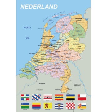 Kurk prikbord - landkaart Nederland - geplakt op zachtboard, Huis en Inrichting, Woonaccessoires | Memoborden, Ophalen of Verzenden