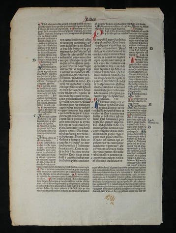 Superbe Feuillet dIncunable - Bible Latine avec Gloses -, Antiek en Kunst