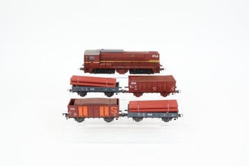 Roco H0 - Treinset (5) - NS 2256 + Goederentrein met lading, Nieuw
