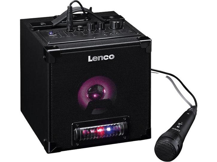 Lenco -   Karaoke Bluetoothspeaker Met Microfoon Zwart, Audio, Tv en Foto, Luidsprekers, 60 tot 120 watt, Nieuw, Overige merken