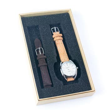Kurk horloge - Quartz - LCT Naturel / Bruin, Sieraden, Tassen en Uiterlijk, Horloges | Heren, Ophalen of Verzenden, Nieuw