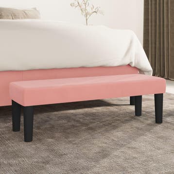 vidaXL Bankje 100x30x30 cm fluweel roze, Verzenden, Nieuw, Stof, Minder dan 150 cm