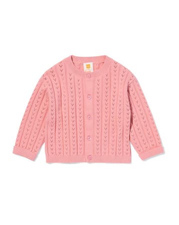 HEMA Babyvest ajour gebreid roze 30% korting ; vanaf 9.99, Verzenden, Nieuw