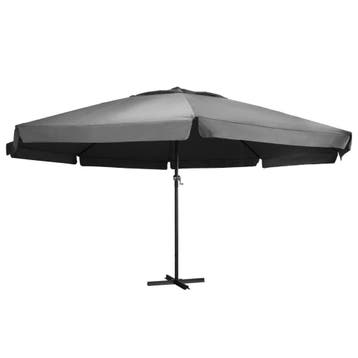 Dubbele parasol 600cm antraciet - Retourdeal, Ophalen of Verzenden, Zo goed als nieuw, Meer dan 4 meter, Zweefparasol