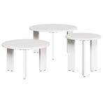 vidaXL Salontafel 3 pcs Wit Massief grenenhout, Huis en Inrichting, Tafels | Salontafels, Minder dan 50 cm, Verzenden, Nieuw, Minder dan 50 cm