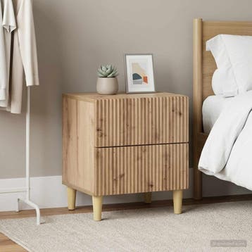 vidaXL Nachtkastje 2 st Artisanaal eiken 43 x 34,5 x 48 cm, Minder dan 45 cm, Verzenden, Nieuw, Minder dan 55 cm