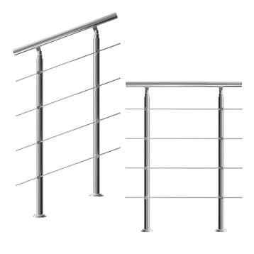 Trapleuning met 4 Spijlen RVS 80cm (Voor in Huis), Huis en Inrichting, Overige Huis en Inrichting, Verzenden, Nieuw