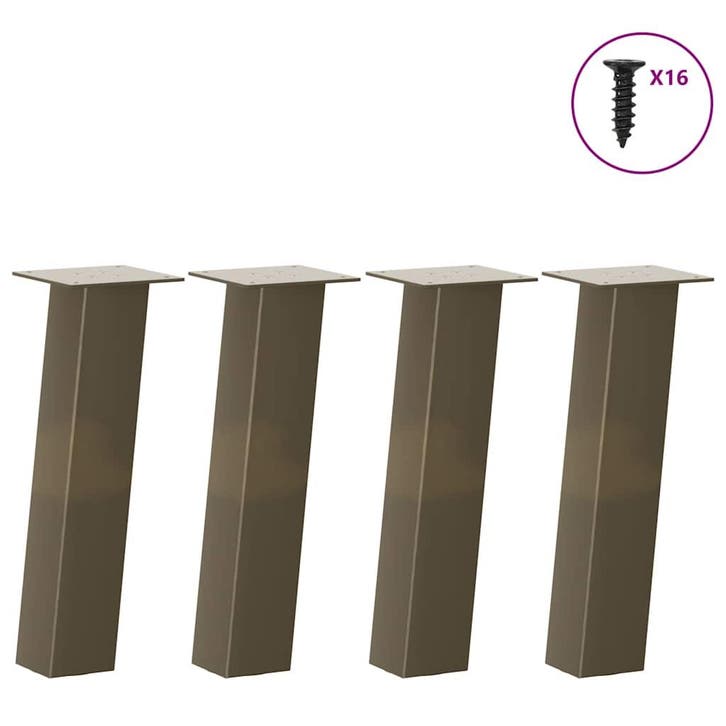vidaXL Salontafelpoten 4 st 42 cm staal naturel, Huis en Inrichting, Tafelonderdelen, Nieuw, Verzenden