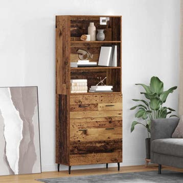 vidaXL buffetkast met lade 2 pcs Oud Hout Bewerkt hout, Minder dan 50 cm, Verzenden, Nieuw, Minder dan 100 cm
