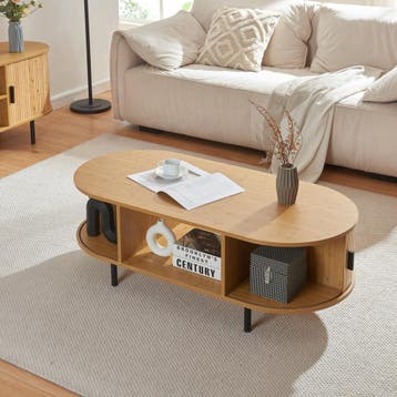 Salontafel Tvedestrand 120x55x40 cm naturel [en.casa], Huis en Inrichting, Verzenden, Nieuw