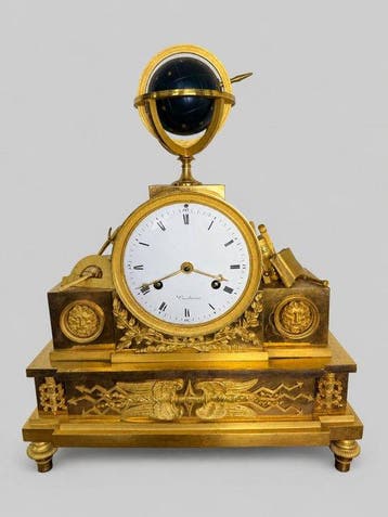 Pendule met armillarium Empire Brons - 1800-1850 - Mouvement, Antiek en Kunst