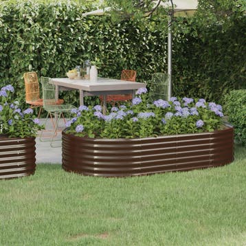 vidaXL Plantenbak 175x100x36 cm gegalvaniseerd staal bruin, 100 cm of meer, Verzenden, Nieuw, Metaal