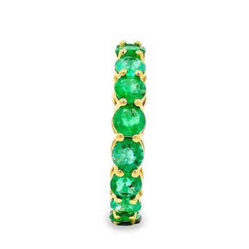 Ring - 14 karaat Geel goud - 3.65ct. tw. Smaragd - Smaragd, Nieuw