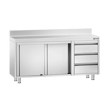 GGM Gastro | RVS Werkkast PREMIUM - 1600x600mm - met 2 |, Verzenden, Nieuw in verpakking, Meubilair