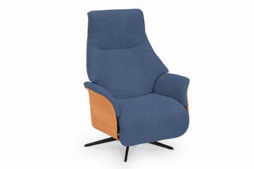 Relaxfauteuil Dokkum - relaxfauteuils - Blauw, Nieuw, Blauw, Stof