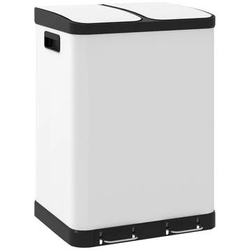 Dubbele Vuilnisbak, 2 X 30L, Vingerafdrukbestendig, Pedaal,, Verzenden, Nieuw