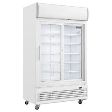 Polar G-serie tweedeurs displaykoeling met lichtbak 950L, Verzenden, Nieuw in verpakking