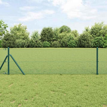vidaXL gelast draadhek met grondbevestiging 10 x 0,4 m Groen, Verzenden, Nieuw, IJzer