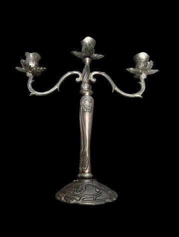 Kandelaber - Zinklegering - Art nouveau drie vlammen