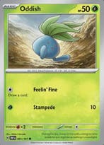 Oddish 001/197 reverse holo Obsidian flames, Ophalen of Verzenden, Nieuw, Losse kaart, Foil