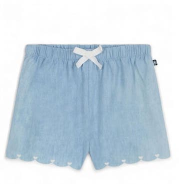 Petit Bateau Babyshort van chambray met borduursel - 80, Ophalen of Verzenden, Nieuw